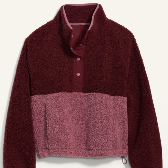 Old Navy Long Sleeve Oversized Two Tone Sherpa Sweatshirt 2X - Picture 3 of 9